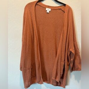 Old Navy 3/4 Sleeve Rust/Orange Cardigan - XL